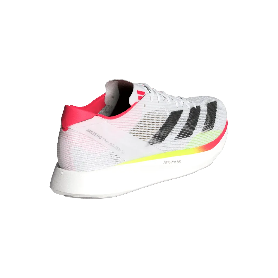 Adidas Men's Adizero Takumi Sen 10 Running Shoes in Cloud White/Core Black/Lucid Red SS25