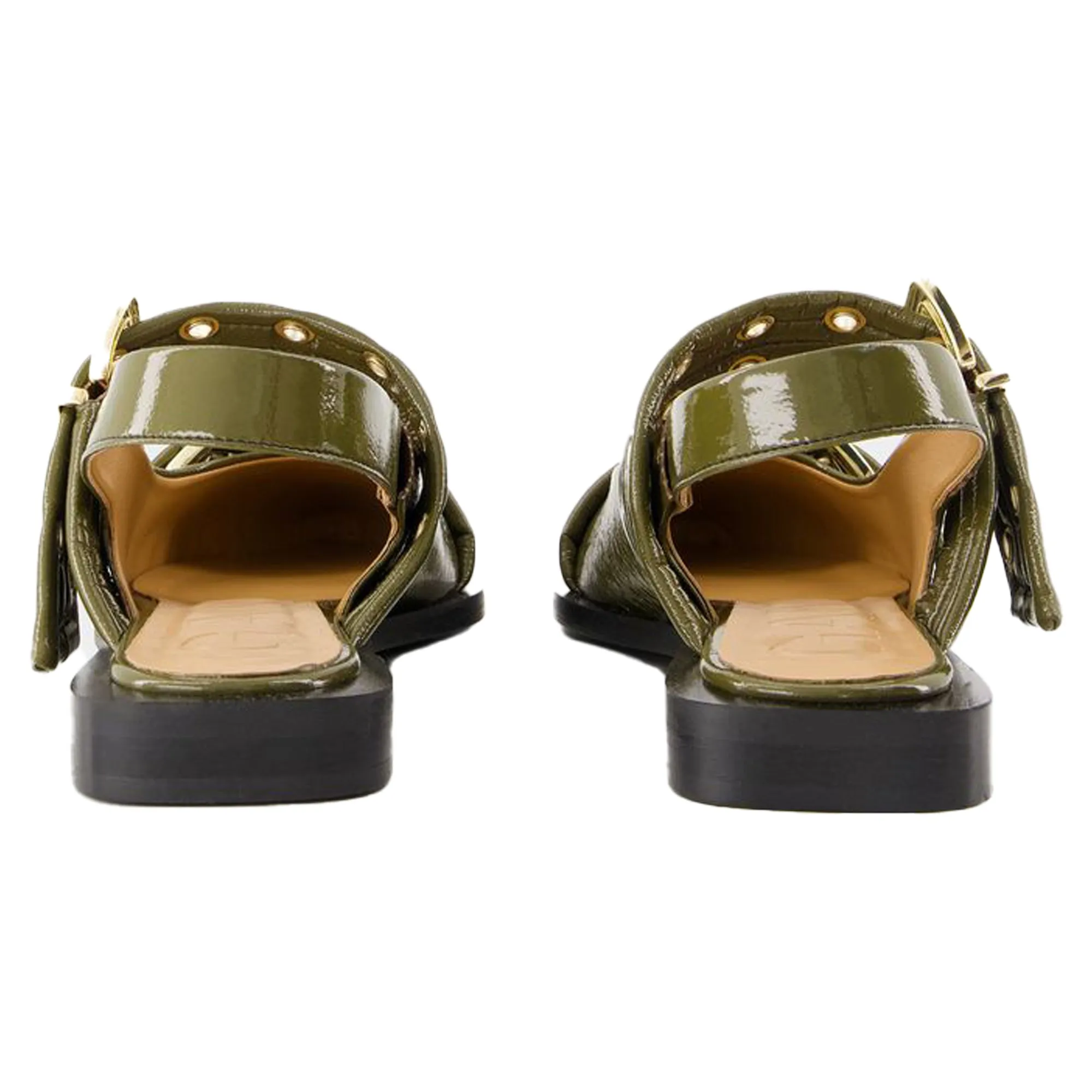 Ballerinas Feminine - Ganni - Synthetic - Green
