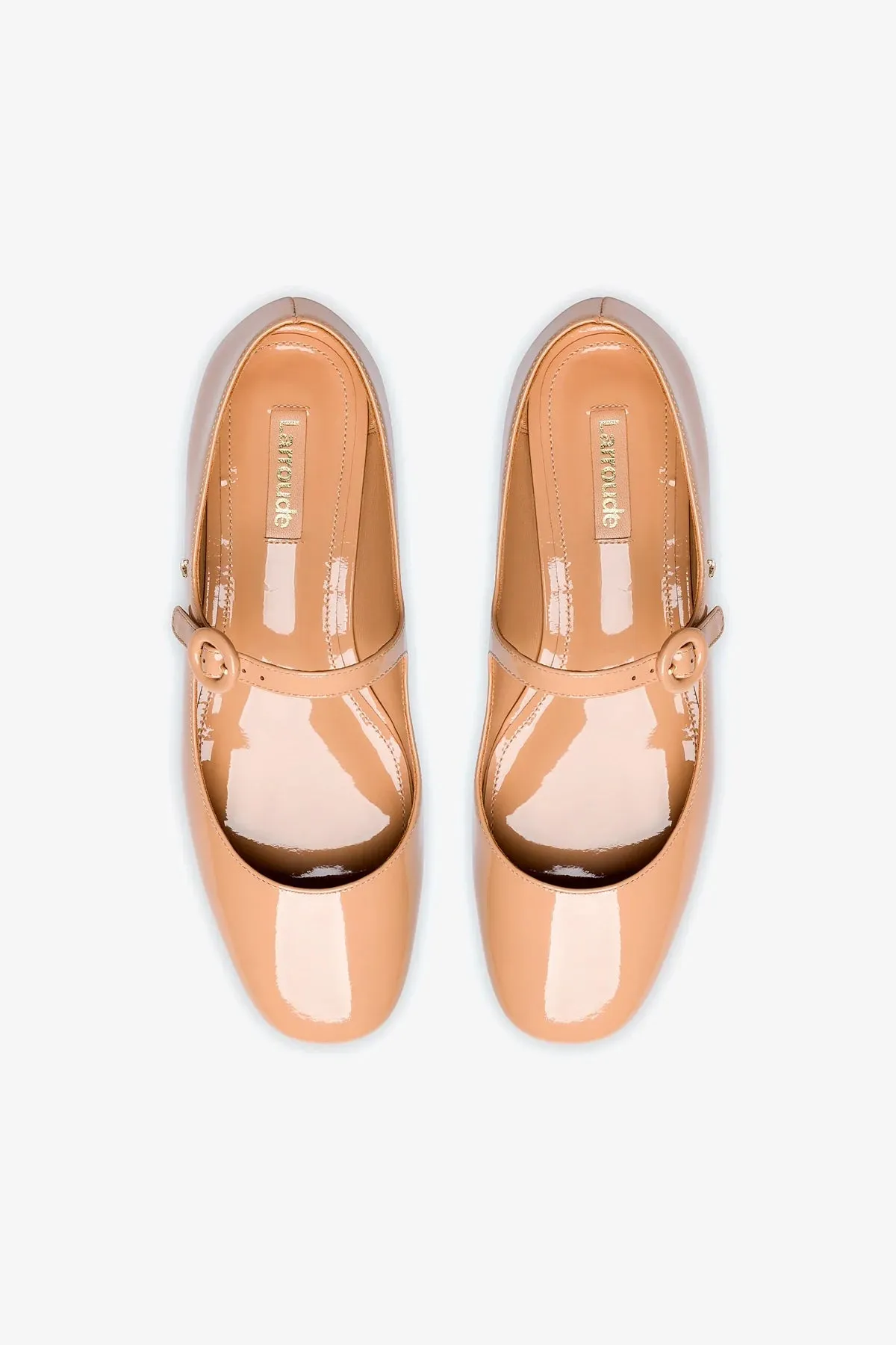 Blair Ballet Flat In Tan Patent Leather