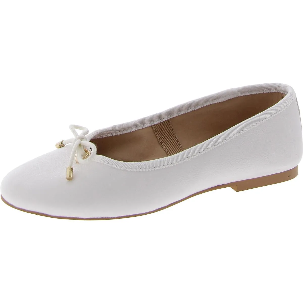 Blossoms Womens Faux Leather Embellished Ballet Shoes