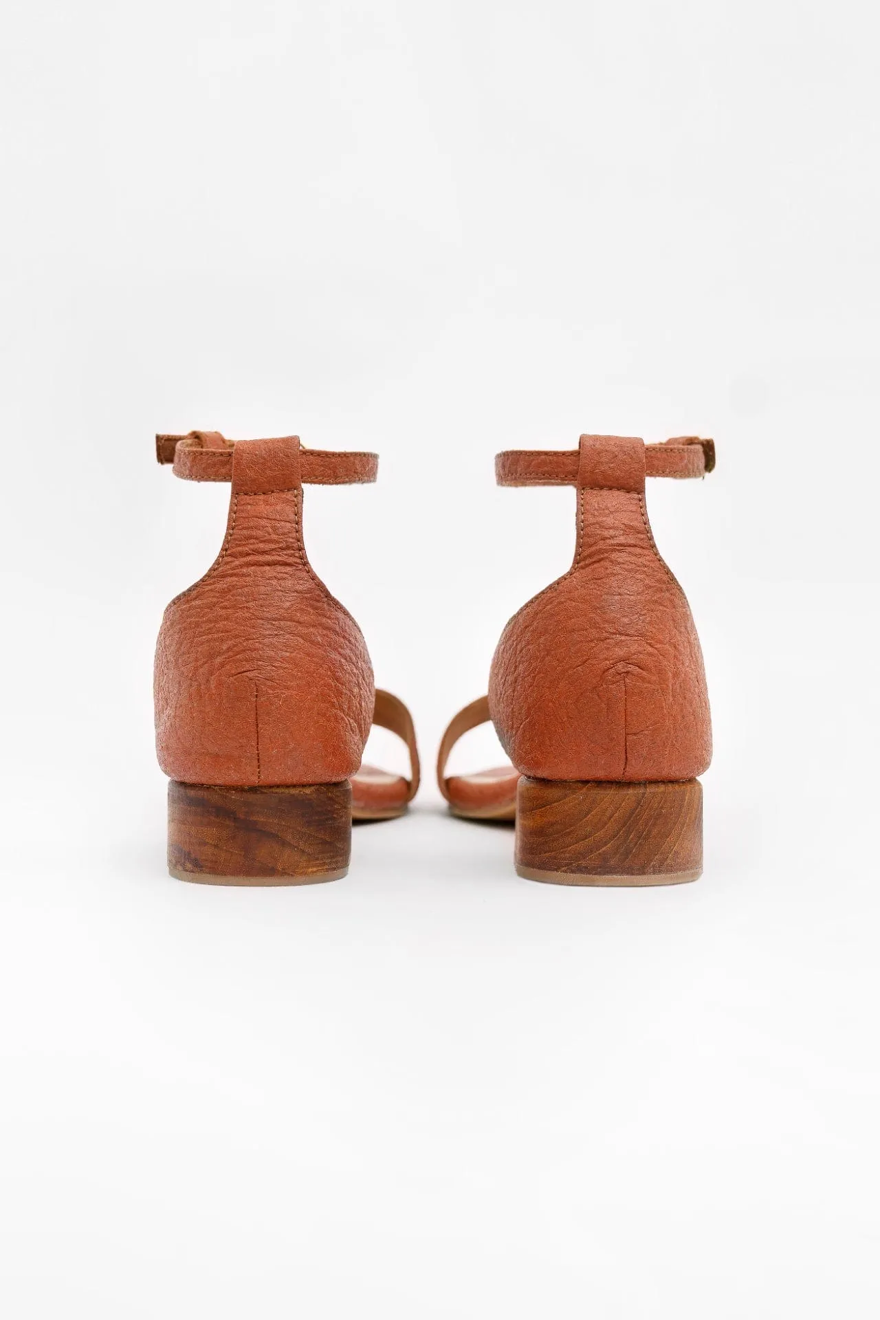 Chicago Piñatex® Vegan Leather Ankle Strap Heels | Canela
