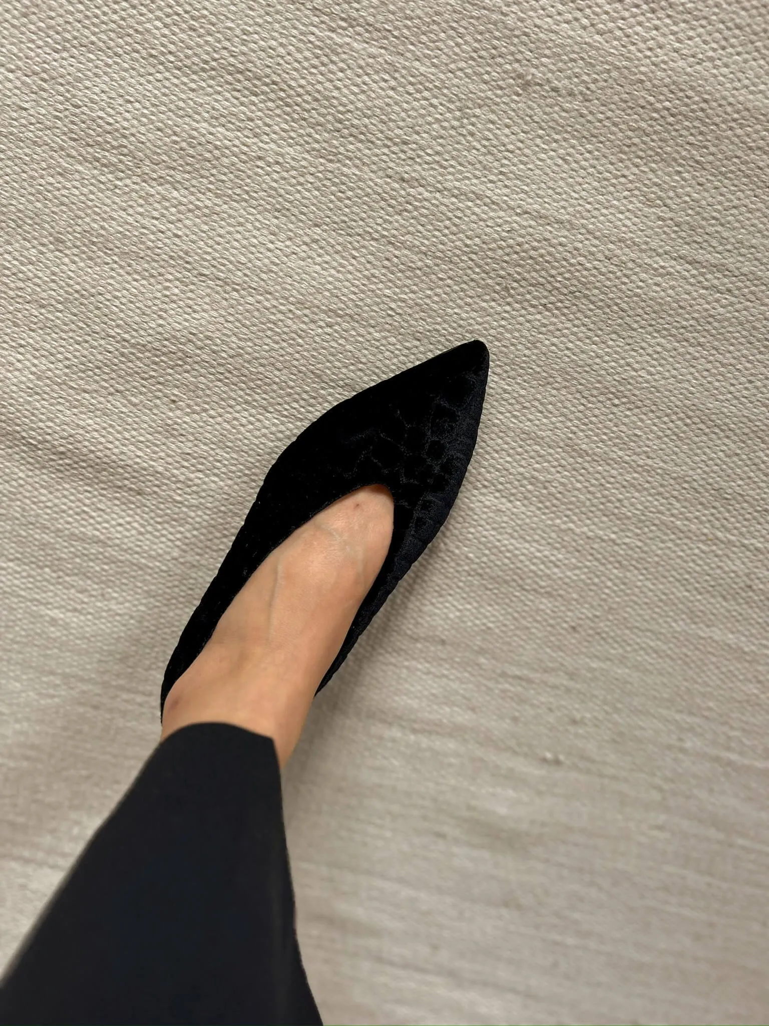 Coco V.2 Velvet Vegan Pointed Ballerinas | Graphite