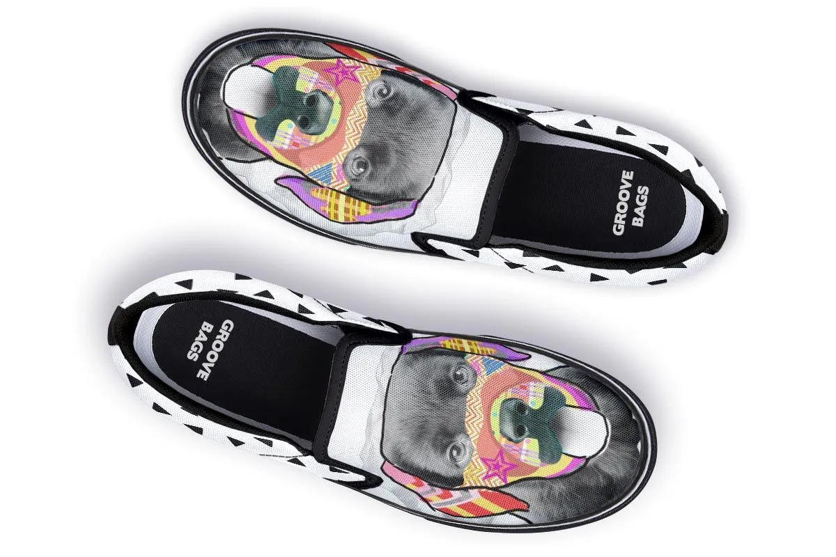 Collage Pup Black Lab Slip-On Shoes