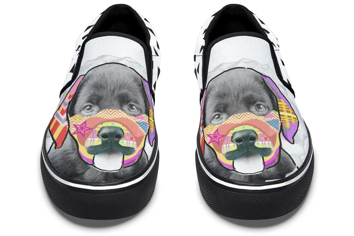 Collage Pup Black Lab Slip-On Shoes