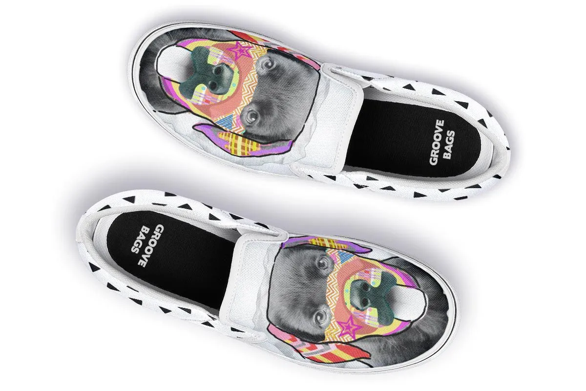 Collage Pup Black Lab Slip-On Shoes