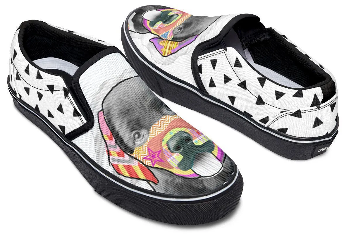 Collage Pup Black Lab Slip-On Shoes