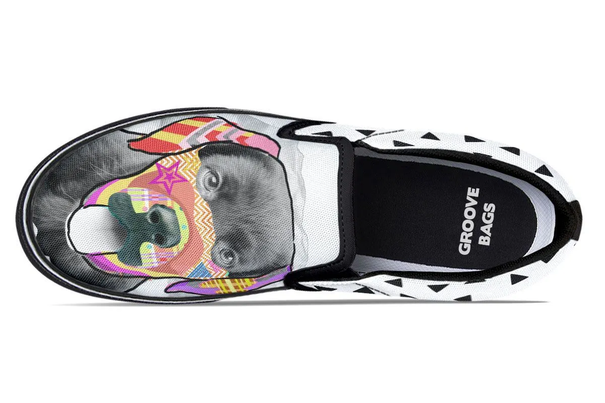 Collage Pup Black Lab Slip-On Shoes