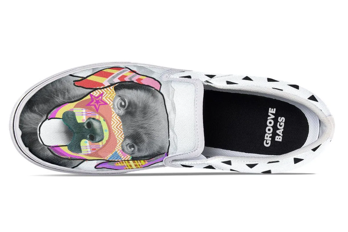 Collage Pup Black Lab Slip-On Shoes