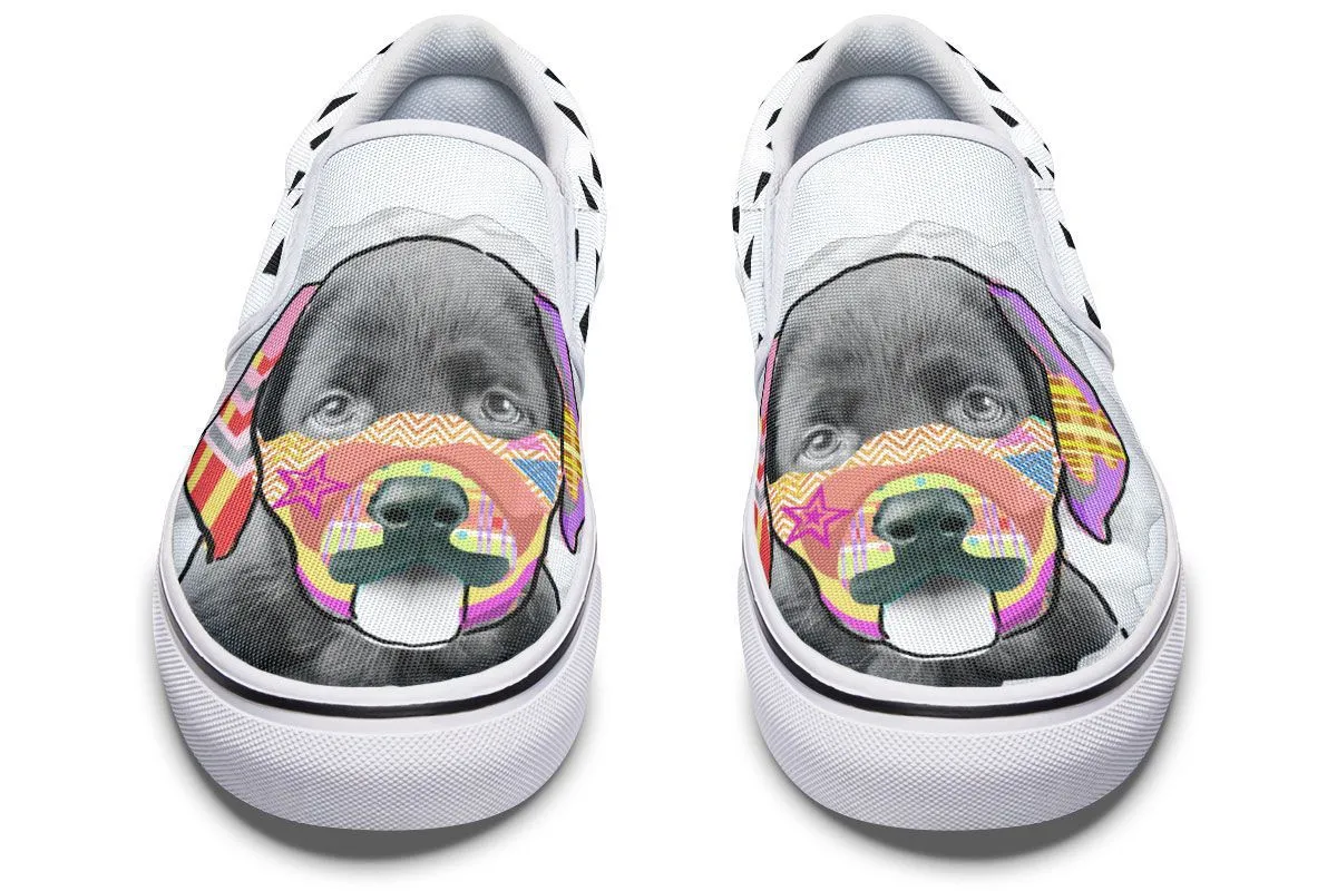 Collage Pup Black Lab Slip-On Shoes