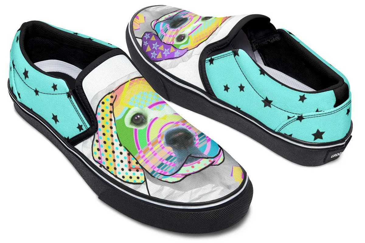 Collage Pup Golden Retreiver Slip-On Shoes