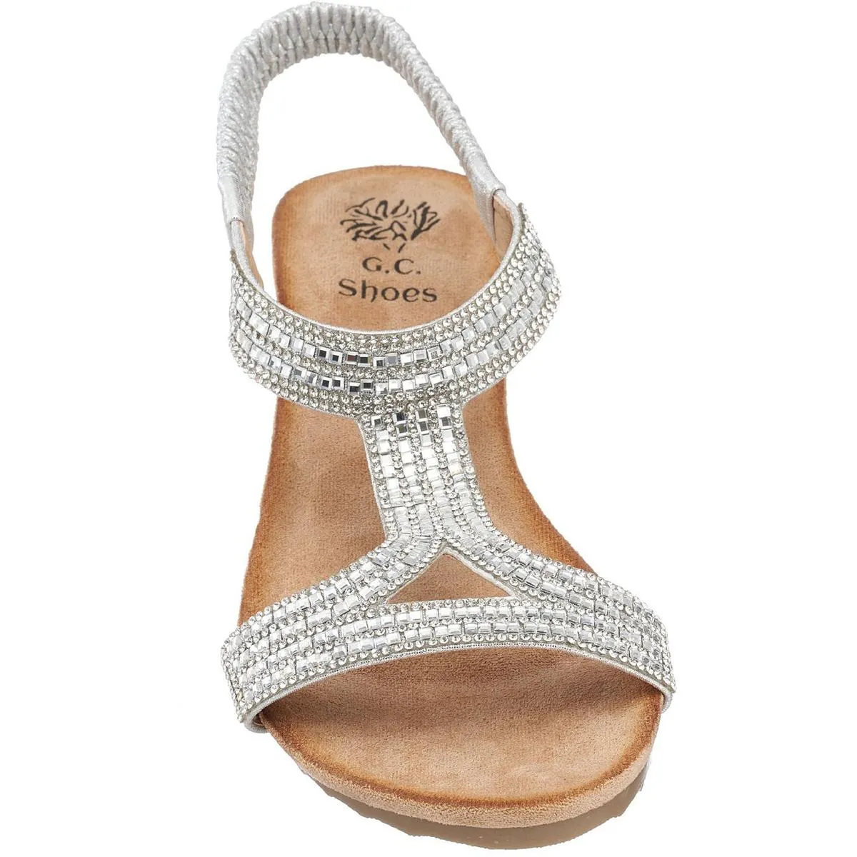 Coretta Womens Slingback T-Strap Wedge Sandals