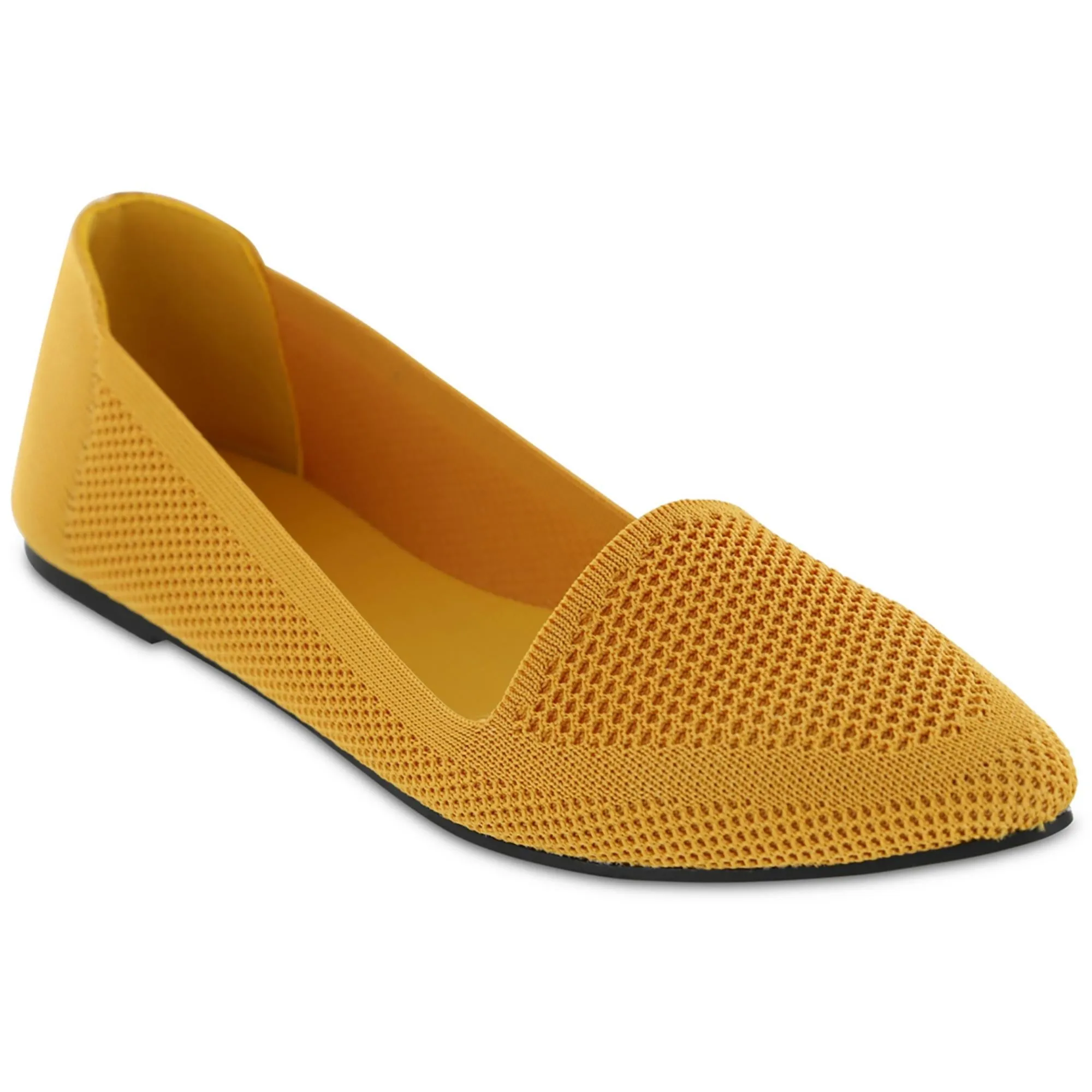 Corrine Womens Knit Slip On Ballet Flats