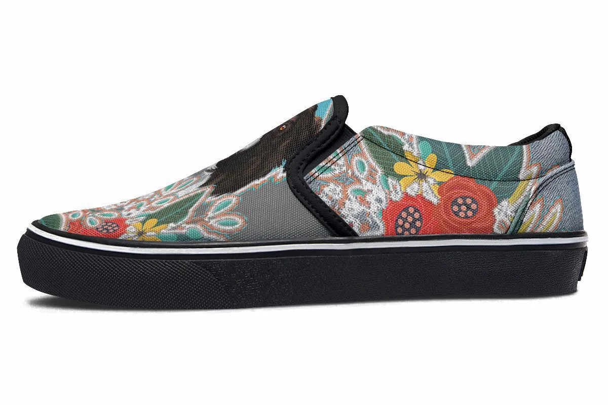 Denim Style Border Collie Slip-On Shoes