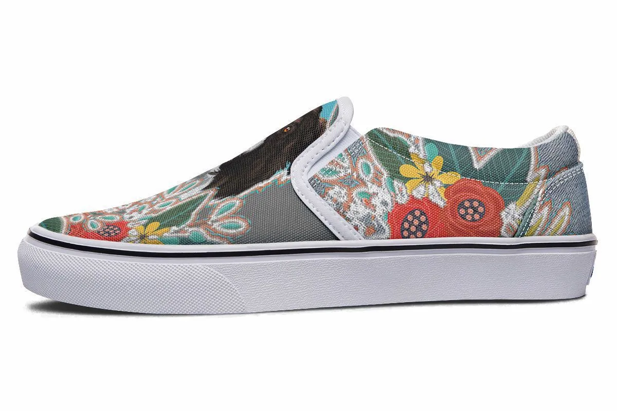 Denim Style Border Collie Slip-On Shoes