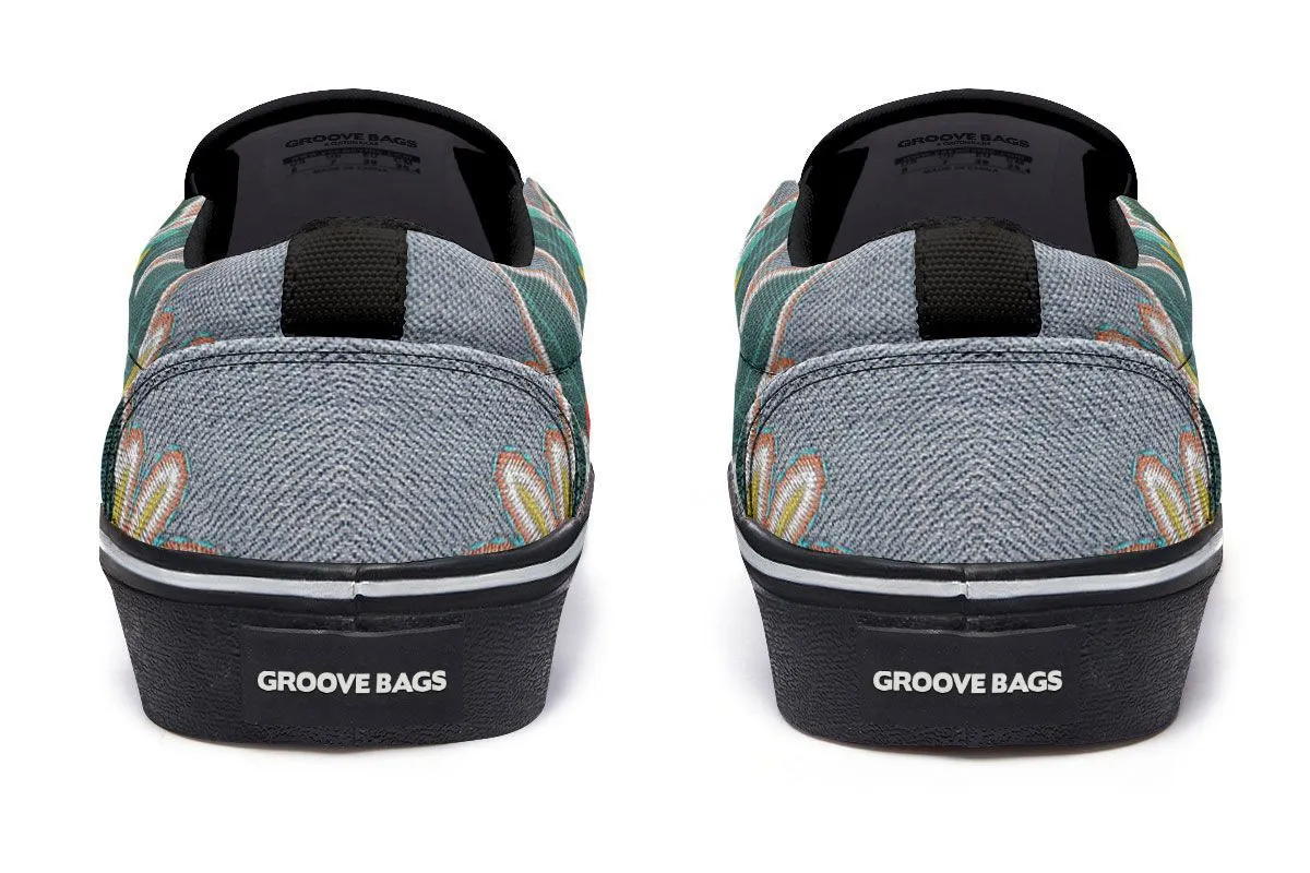 Denim Style Border Collie Slip-On Shoes