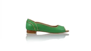 Donna 20mm Peeptoe Ballet - Green & Gold