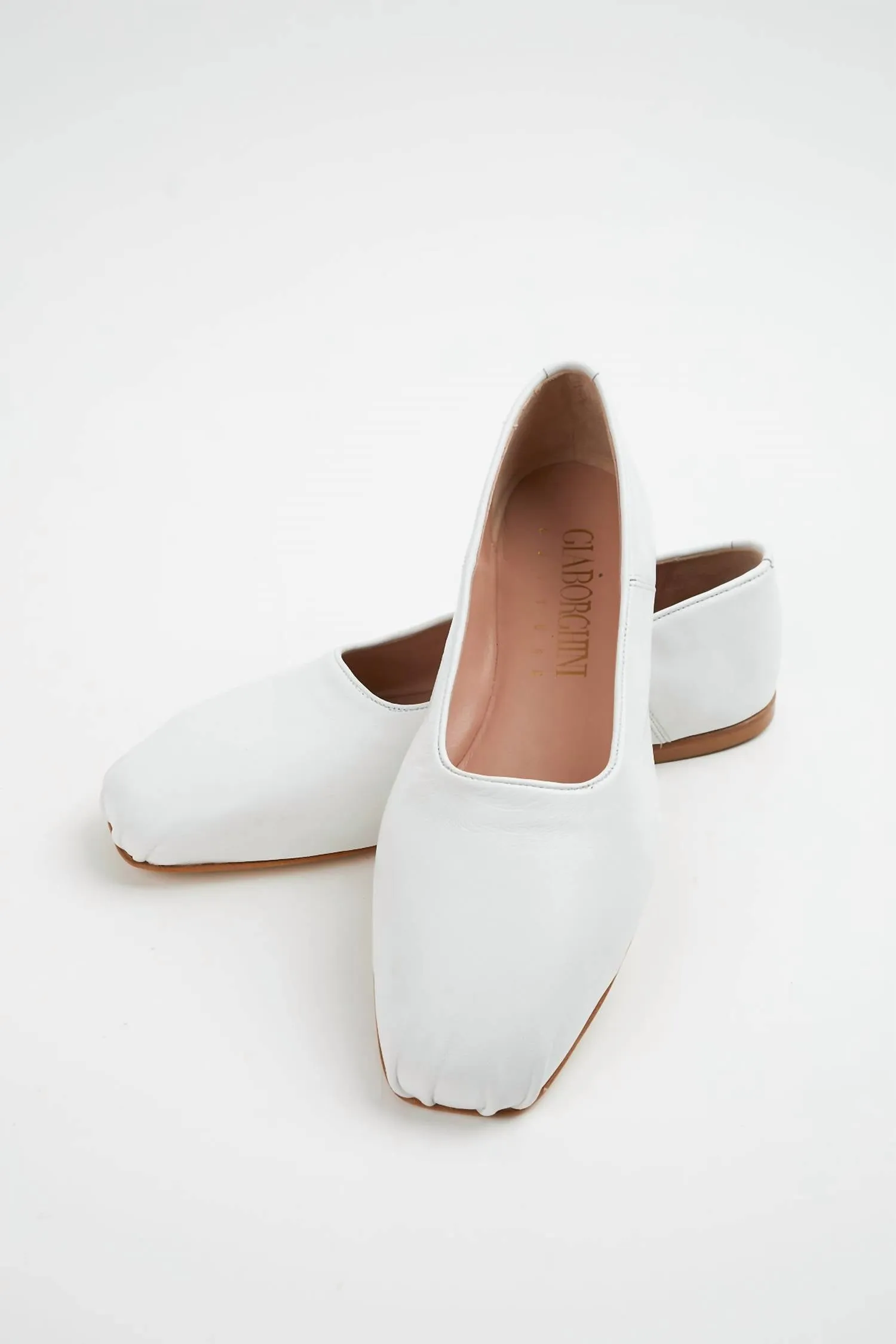 Etesia Leather Ballet Flat In White