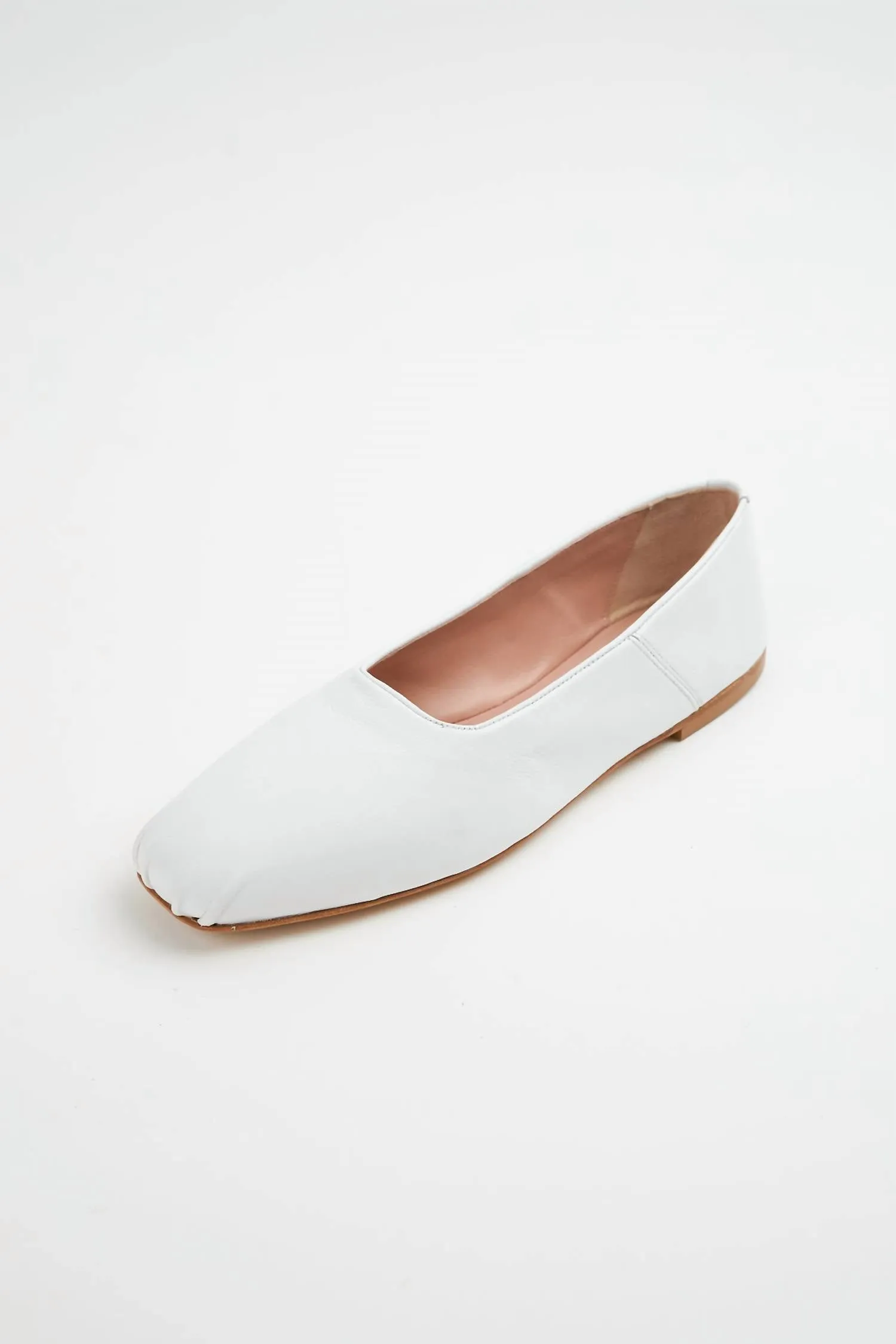 Etesia Leather Ballet Flat In White