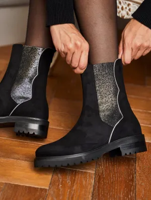 Fleeting Recycled Vegan Suede Chelsea Boots | Black