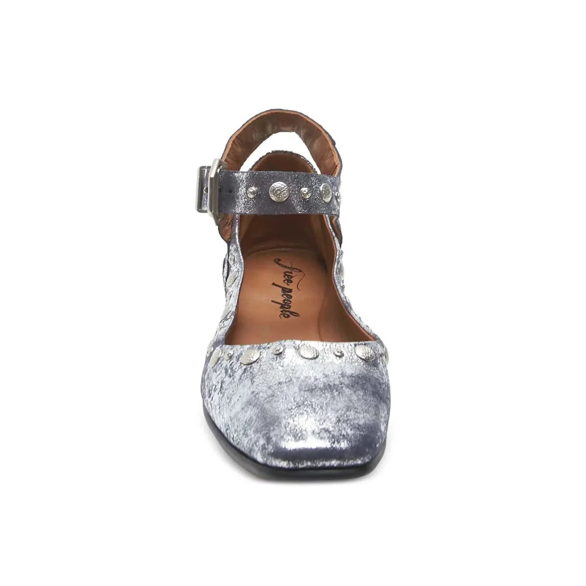 Free People Women's Mystic Mary Jane Flat Silver Distress