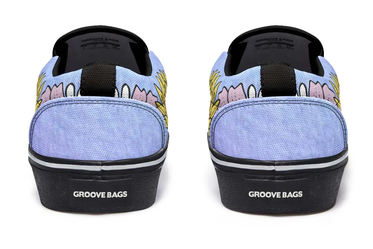 Fun Floral Golden Doodle Slip-On Shoes