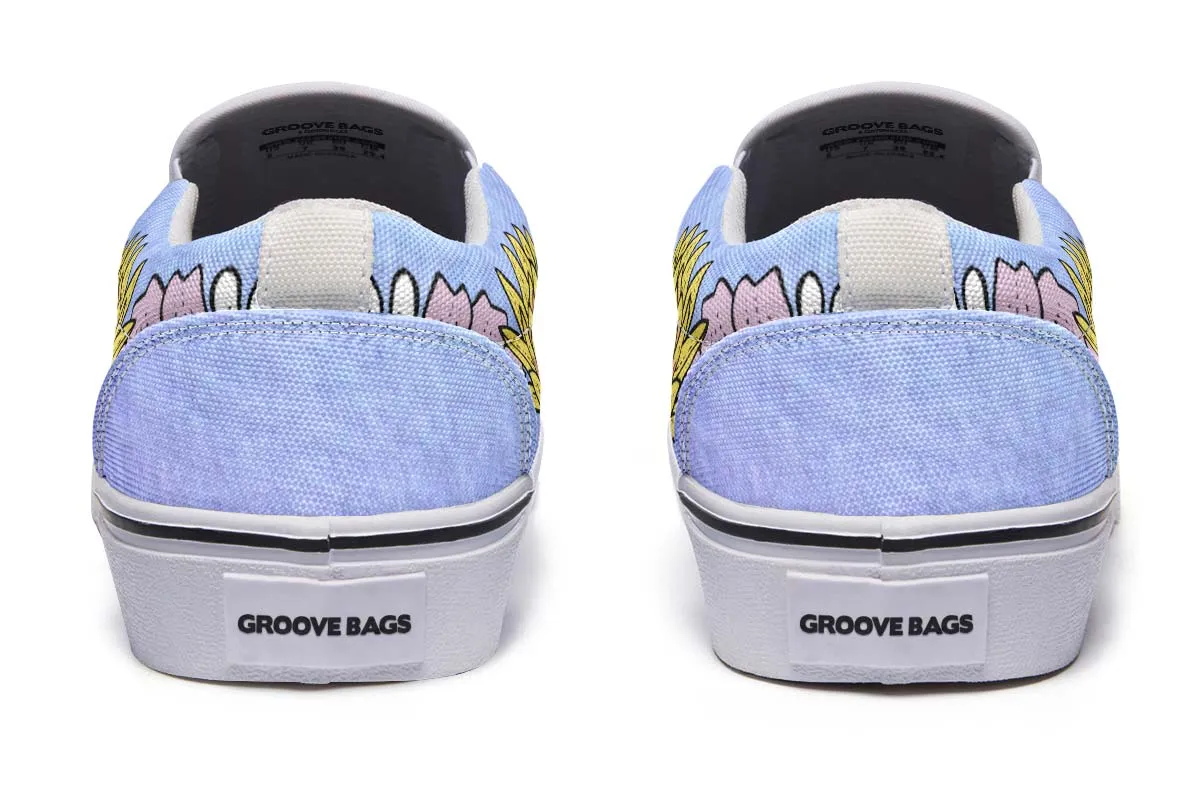 Fun Floral Golden Doodle Slip-On Shoes