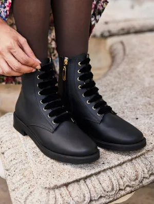 Galaxy Recycled Vegan Leather Boots | Black