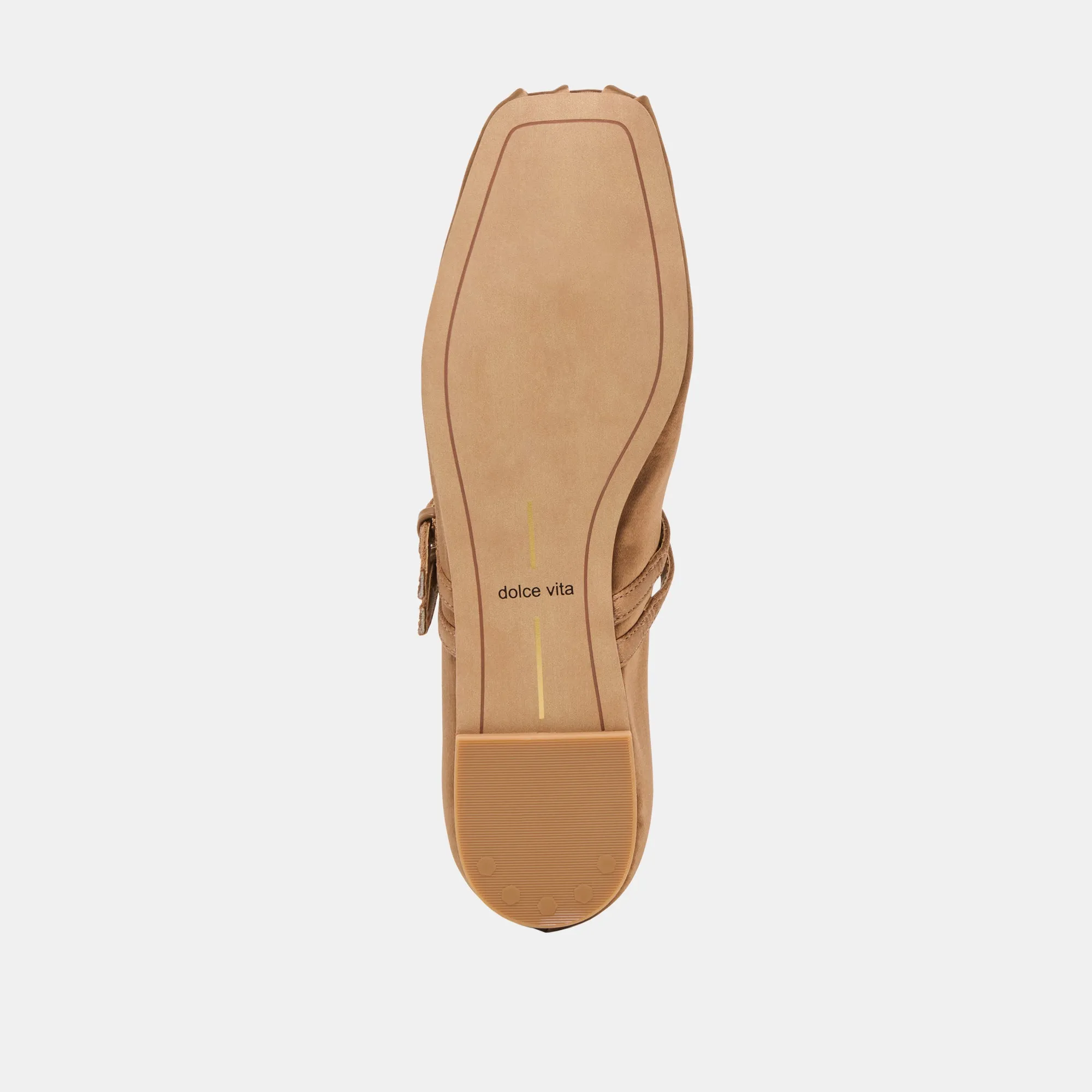 GIBSEN BALLET FLATS MID BROWN SATIN