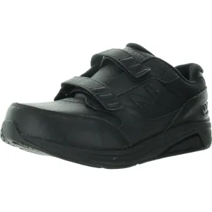 HOOK AND LOOP 928V3 Mens Cushioned Footbed Faux Leather Running & Training Shoes