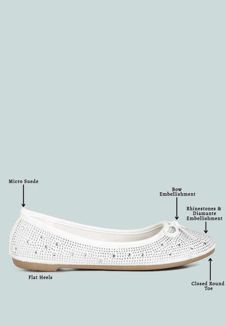 hosana rhinestones and stud embellished ballet flats
