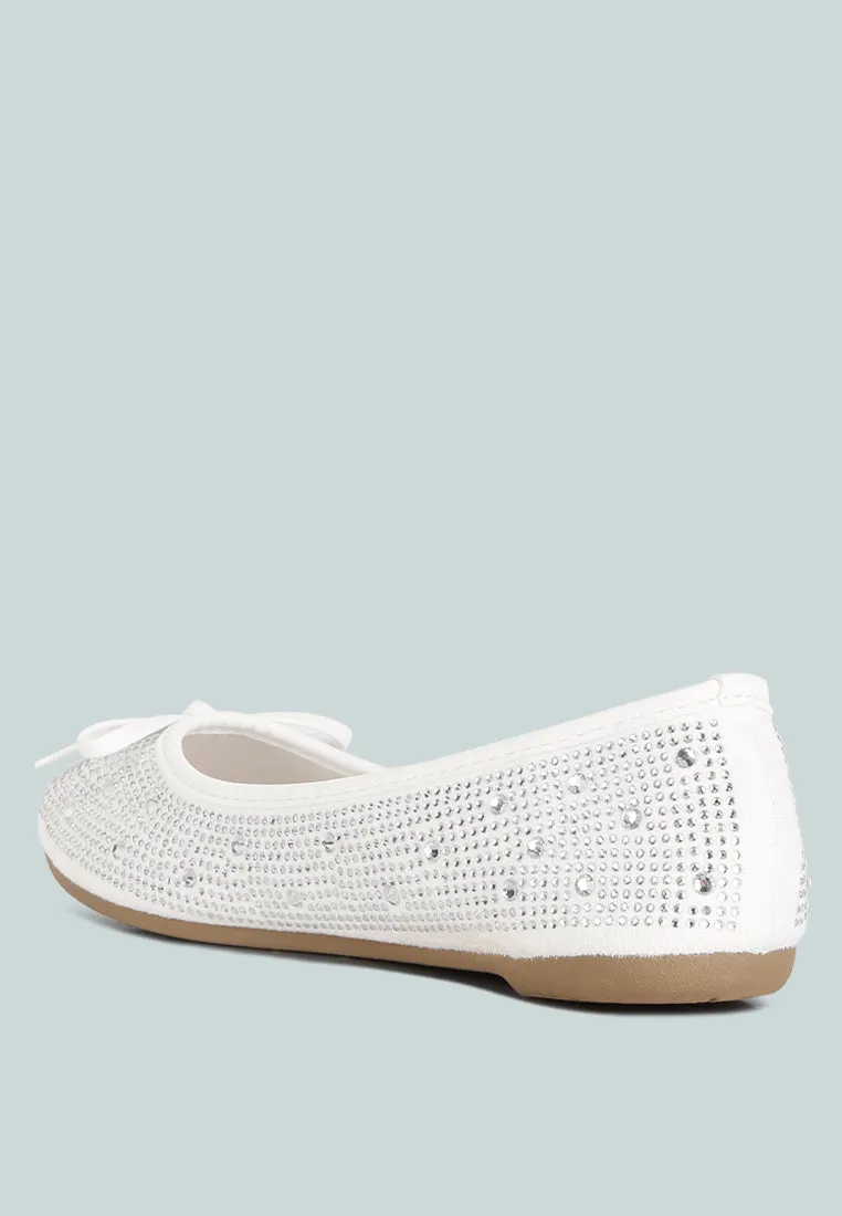 hosana rhinestones and stud embellished ballet flats
