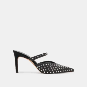 KANIKA CRYSTAL STUD HEELS BLACK CRYSTAL