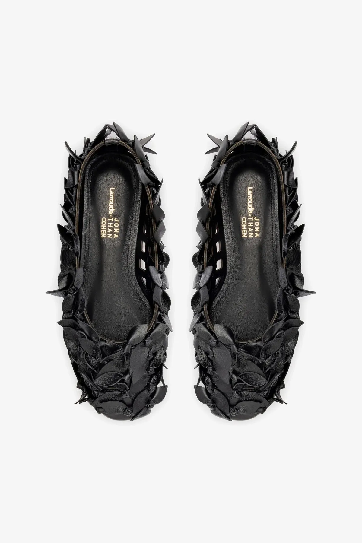 Larroudé x Jonathan Cohen Ballet Flat In Black Leather