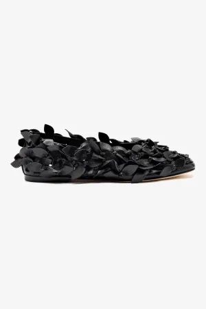 Larroudé x Jonathan Cohen Ballet Flat In Black Leather
