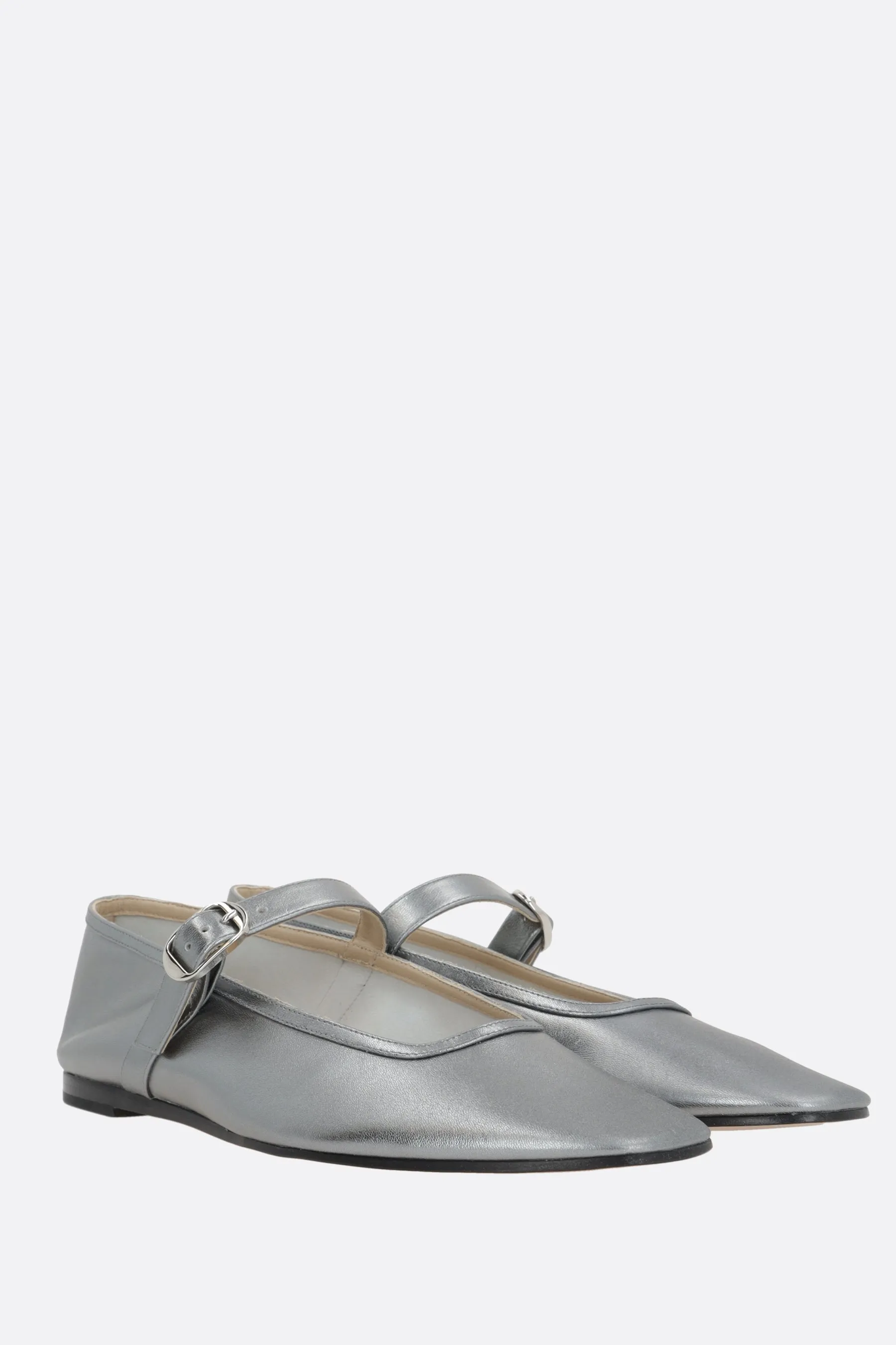 mary-jane ballerinas in metallic nappa