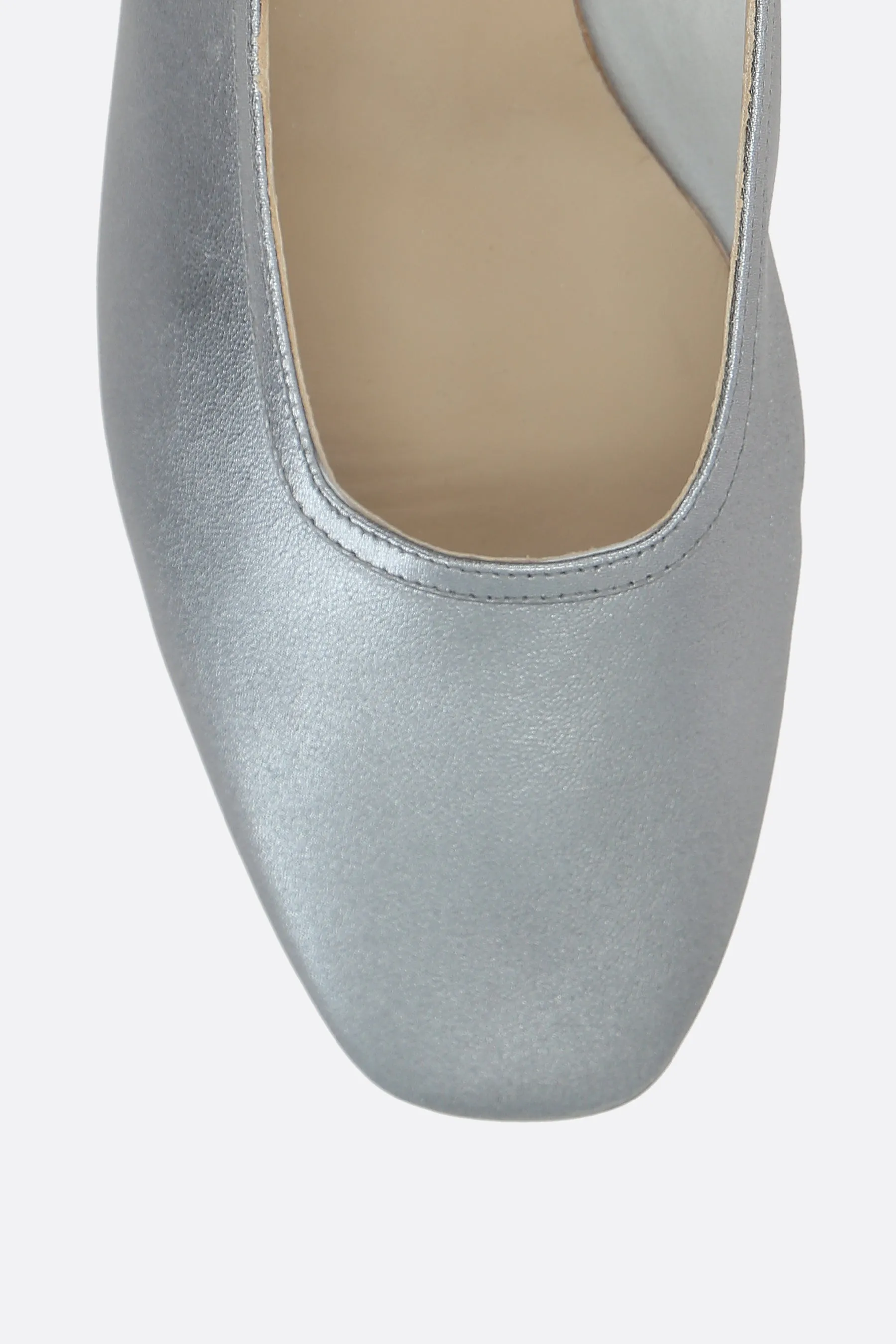 mary-jane ballerinas in metallic nappa