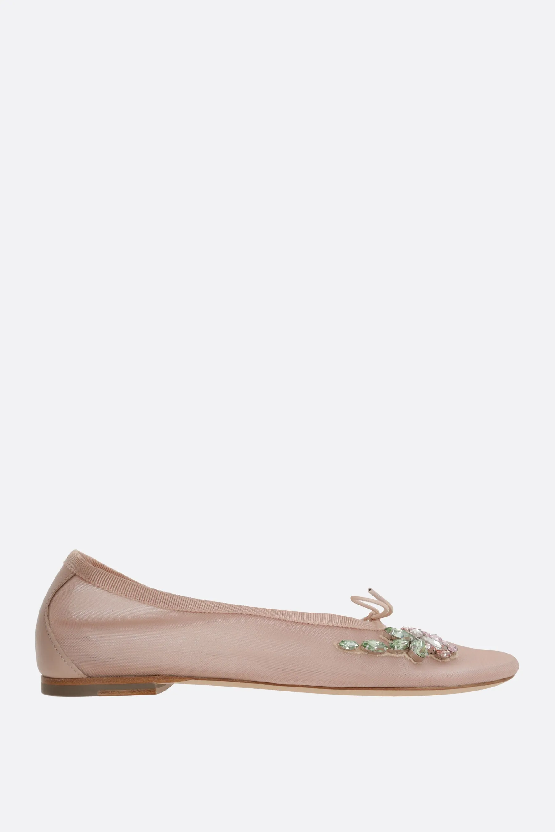 mesh ballerinas with embroidery