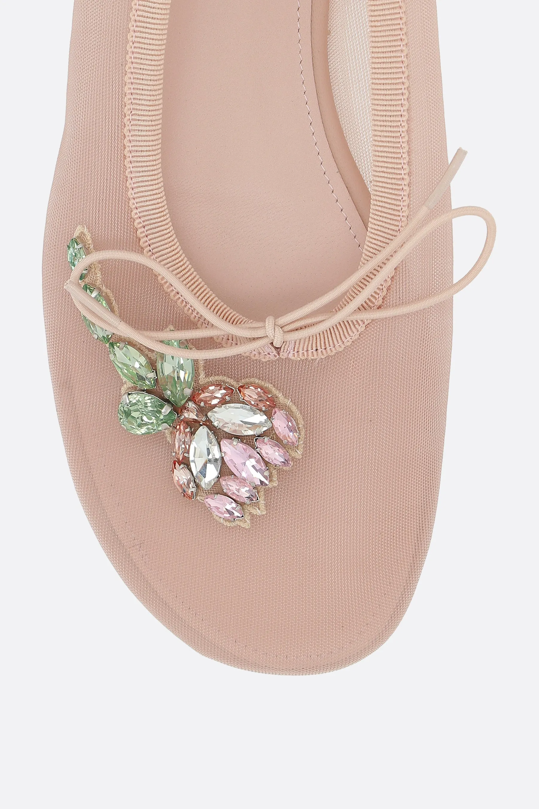 mesh ballerinas with embroidery