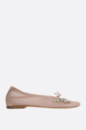 mesh ballerinas with embroidery