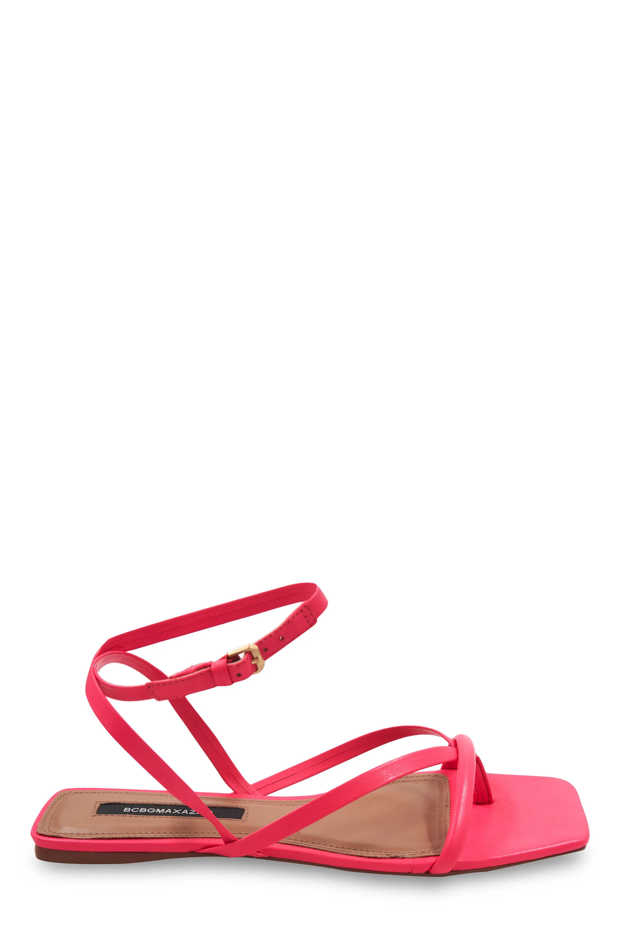 MESTICO CALYPSO CORAL LEATHER STRAPPY FLAT SANDAL