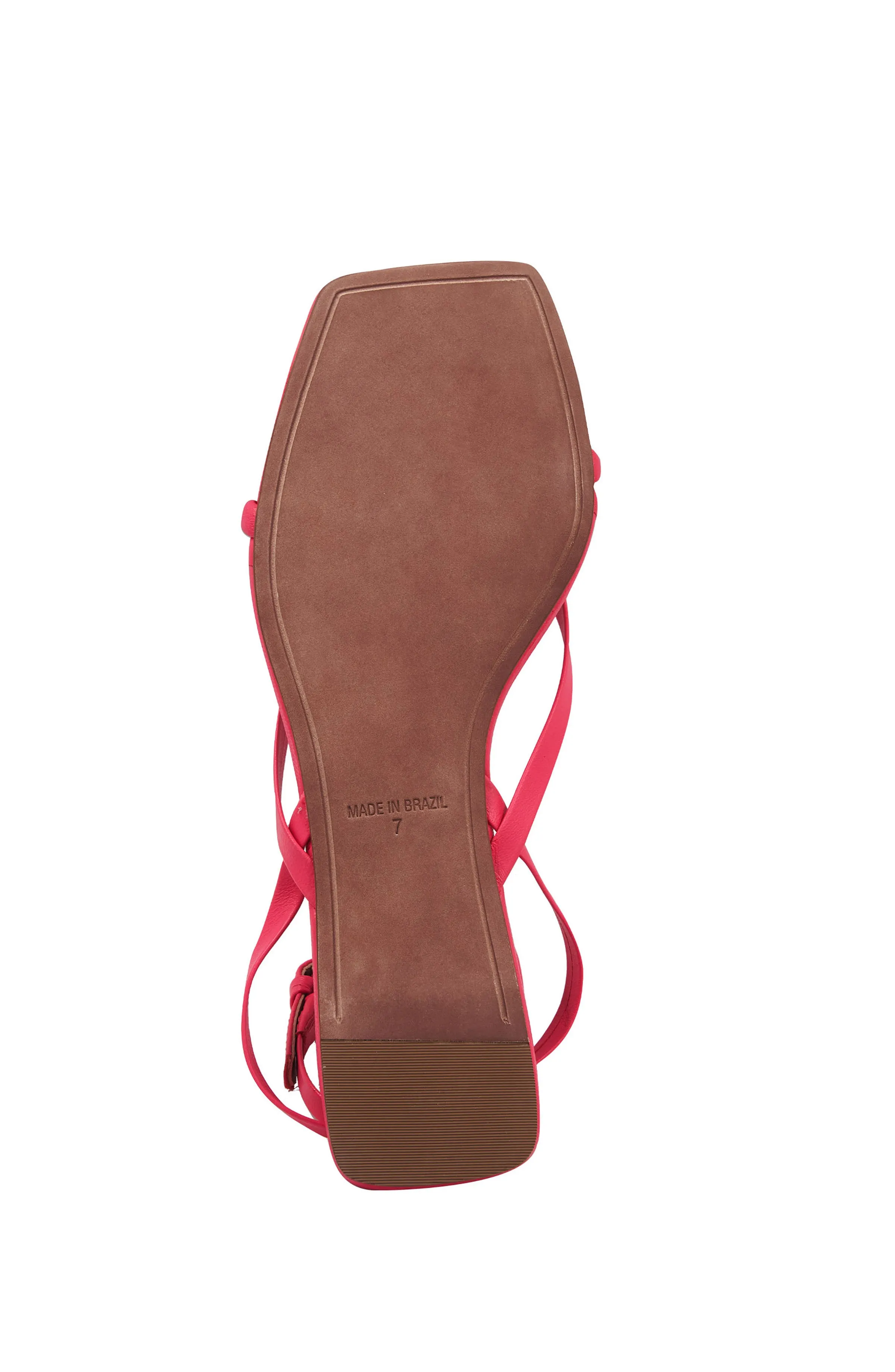 MESTICO CALYPSO CORAL LEATHER STRAPPY FLAT SANDAL