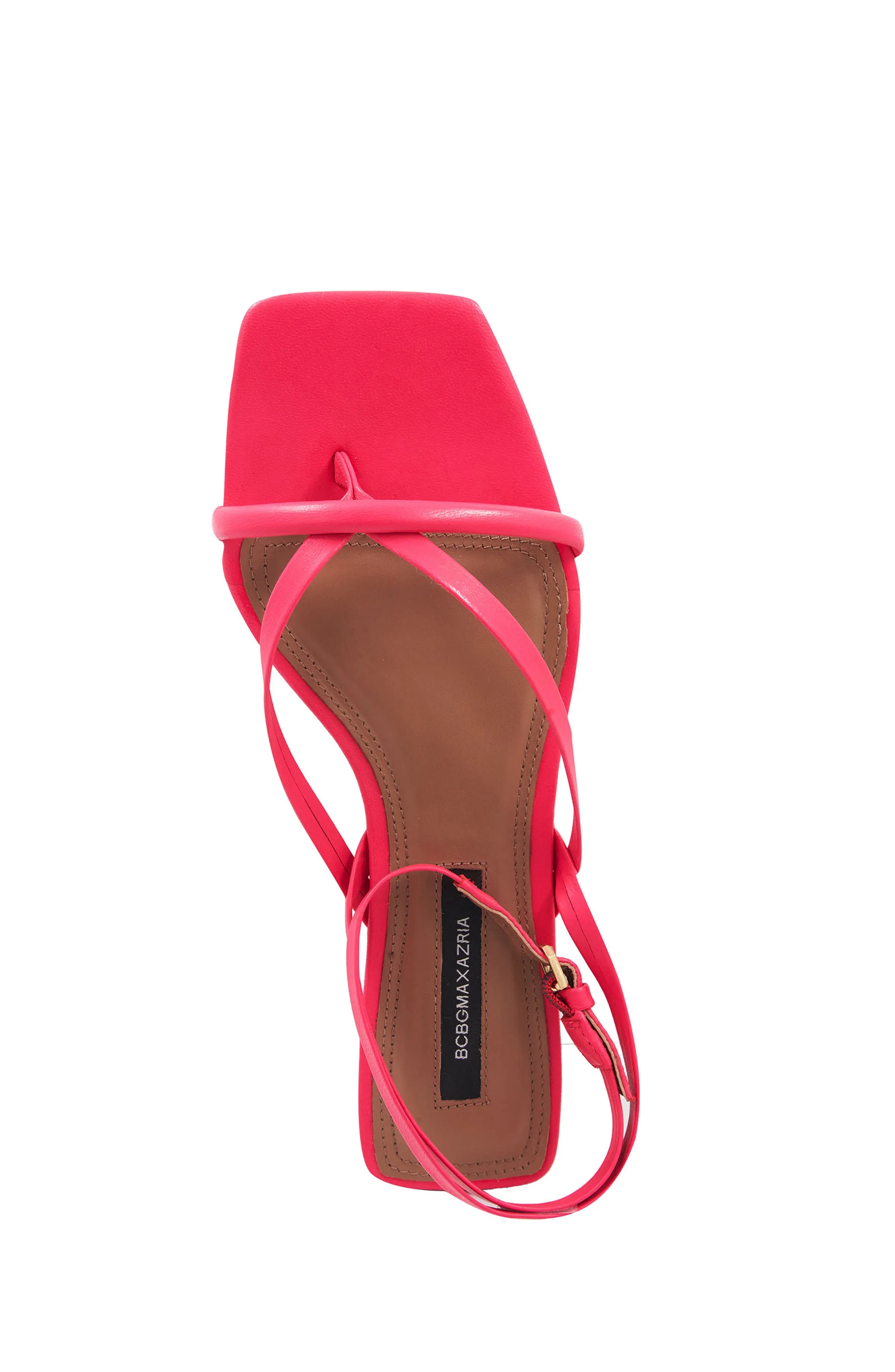 MESTICO CALYPSO CORAL LEATHER STRAPPY FLAT SANDAL