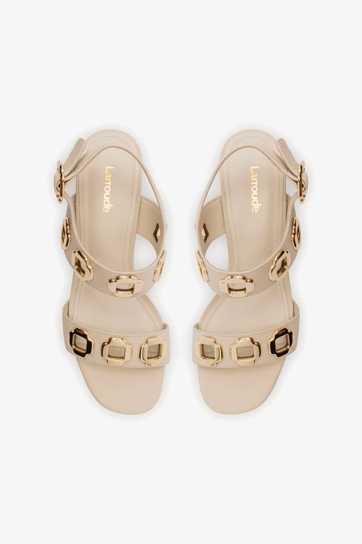 Milan Flat Sandal In Ivory Leather