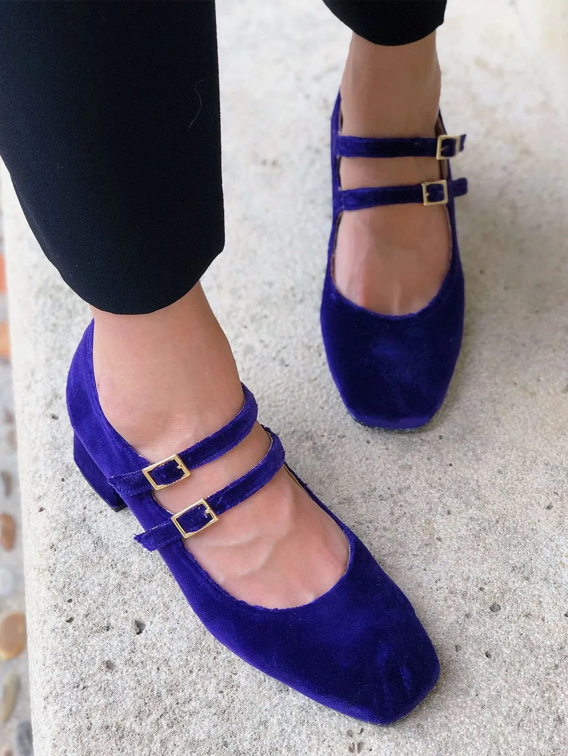 Montmartre Vegan Suede Heeled Pumps | Purple