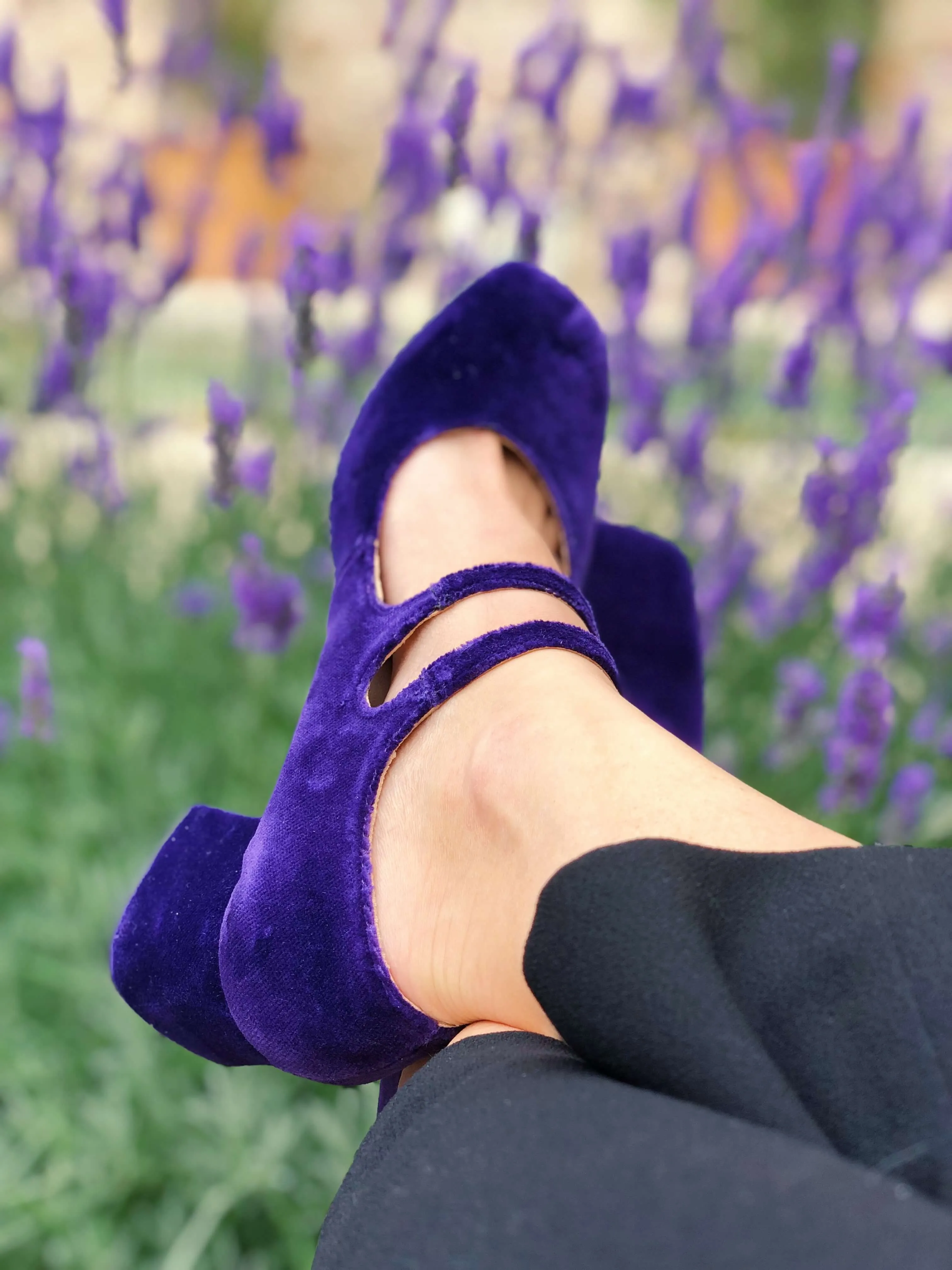 Montmartre Vegan Suede Heeled Pumps | Purple