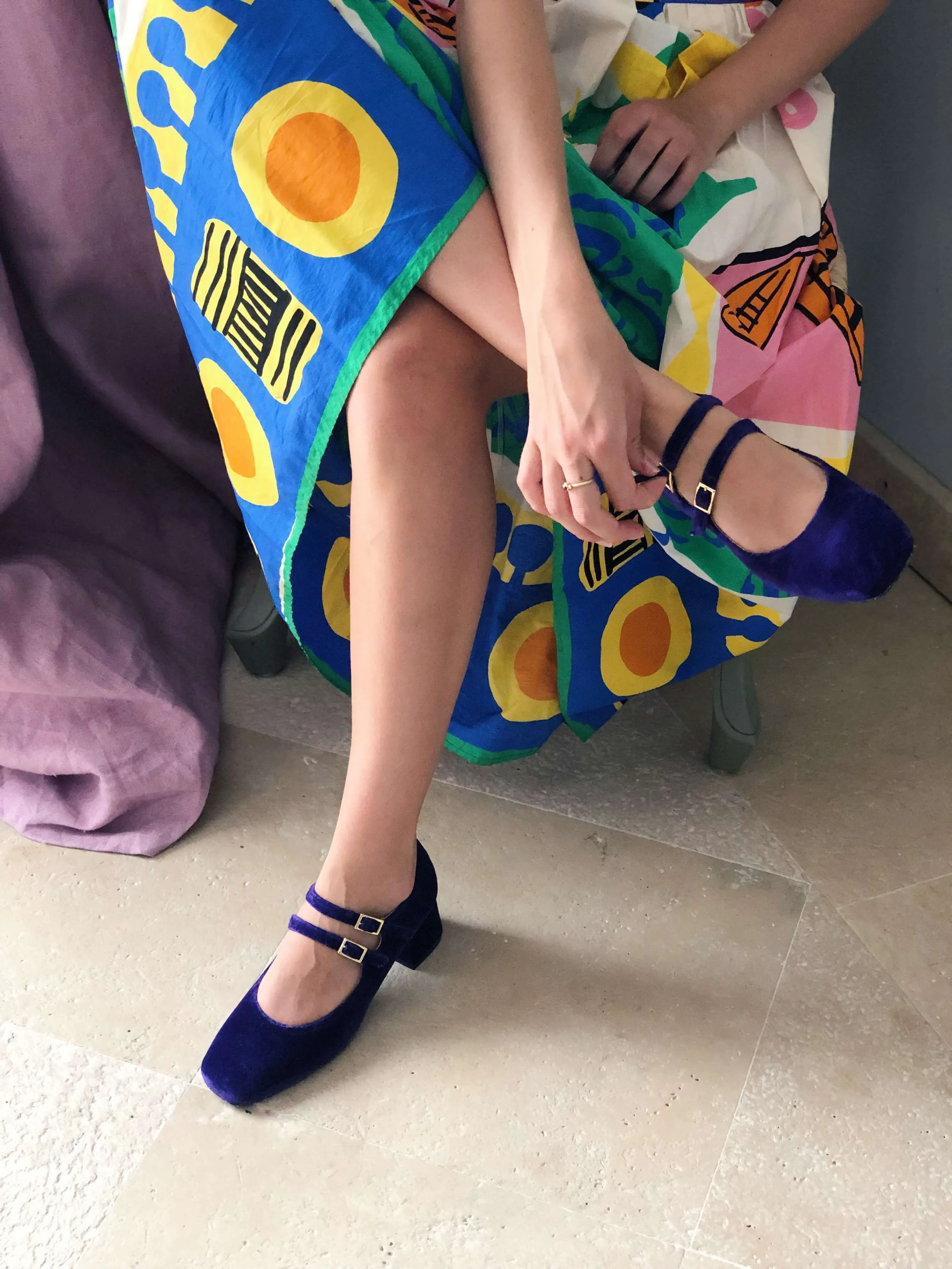 Montmartre Vegan Suede Heeled Pumps | Purple