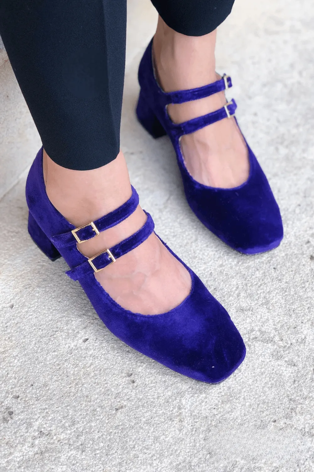 Montmartre Vegan Suede Heeled Pumps | Purple