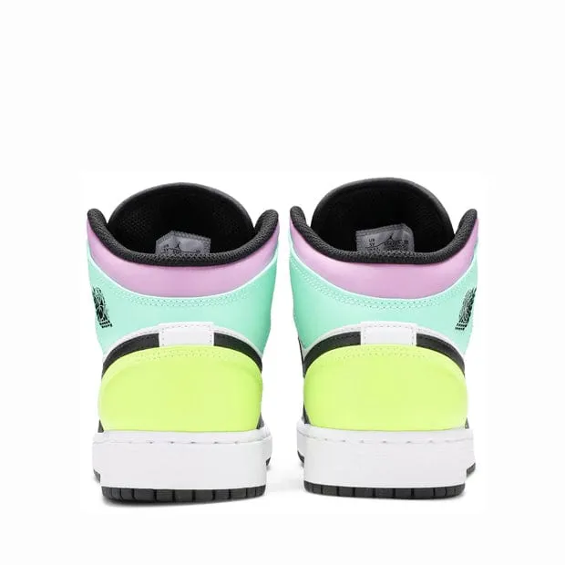 NIKE AIR JORDAN 1 MID GS PASTEL BLACK TOE -
