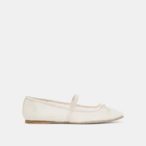 RAEVEN BALLET FLATS WHITE TULLE