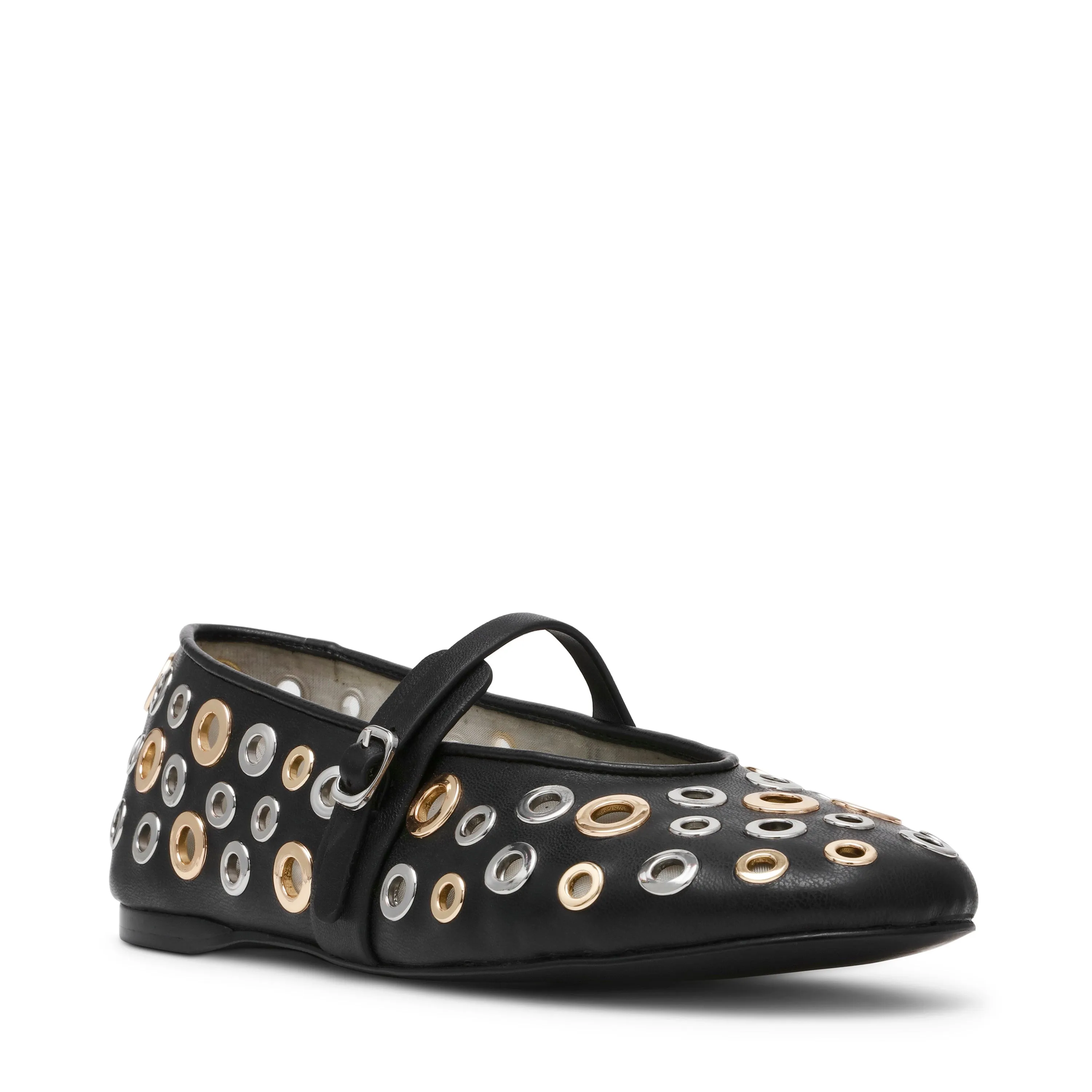 Rejoice-S Flat Shoe BLACK / SILVER GOLD